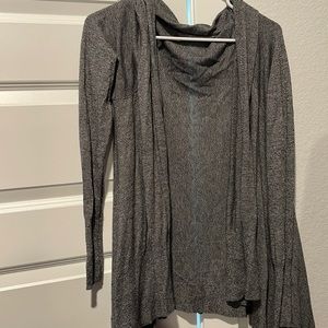 Draped open front cardigan